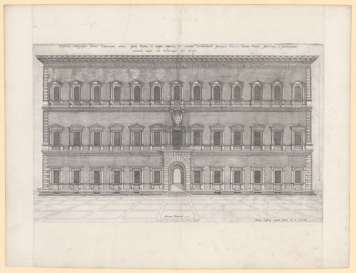 Perspective of the façade of the Palazzo Farnese, Rome