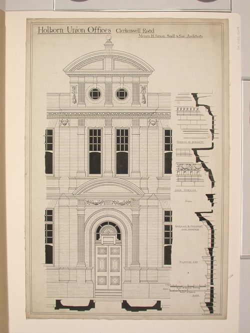 Holborn Union Offices, London - Elevation and details