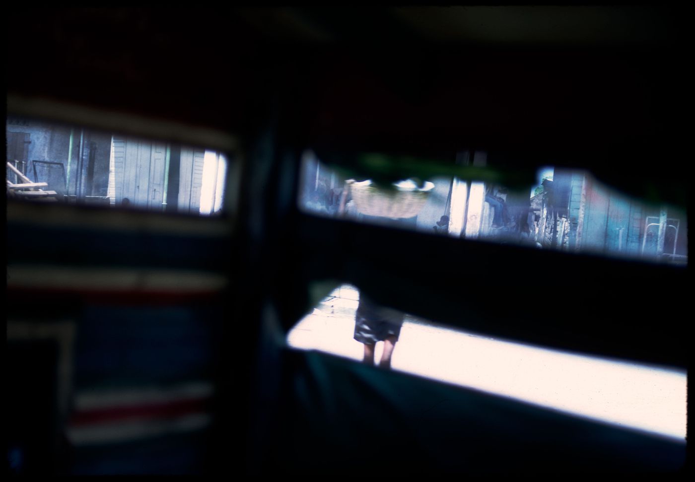 Street scene from tap-tap truck, Haiti