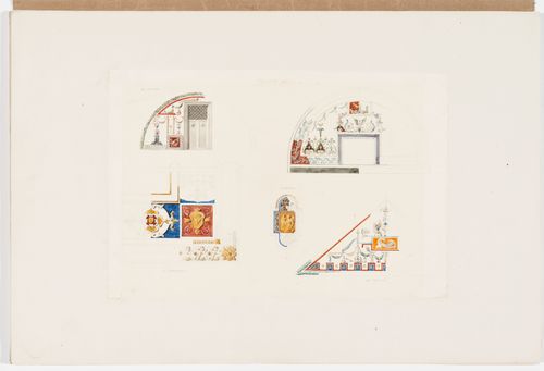 Wall elevations with grotesque ornamentation from the Vatican and decorated panels with foliated, figurative and grotesque ornamentation from Caprarola