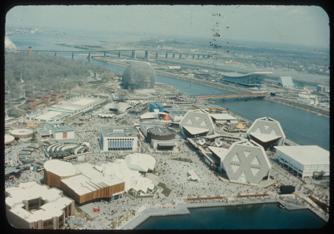Partial view of the Île Sainte-Hélène site, Expo 67, Montréal, Québec
