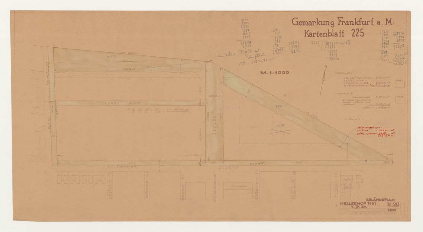 Site plan for Hellerhof Housing Estate, Frankfurt am Main, Germany