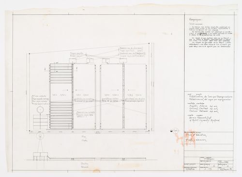 Plan et élévation, Distillateur d'eau saumâtre, Punta Canoas, Colombie