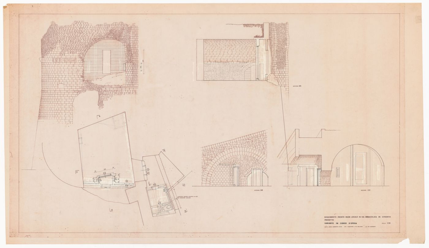 Elevations, sections, floor plans and drawing for Casa per Vittorio Matino, Otranto, Italy