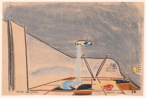 Perspective for a guest villa showing the terrace, Village Polychrome, near Biot, France