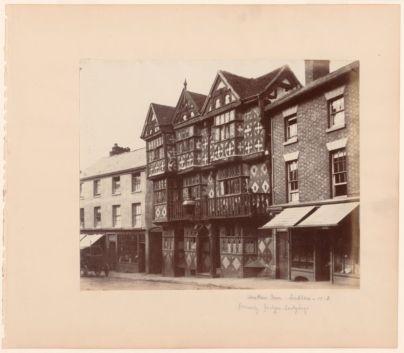 Exterior view of Feathers Inn and Neighboring houses, Ludlow, England