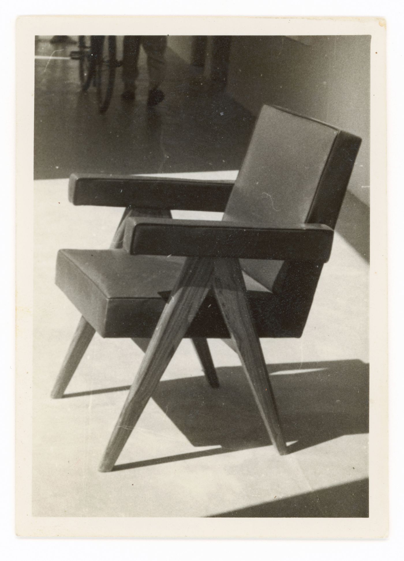View of an armchair designed by Pierre Jeanneret, Chandigarh, India