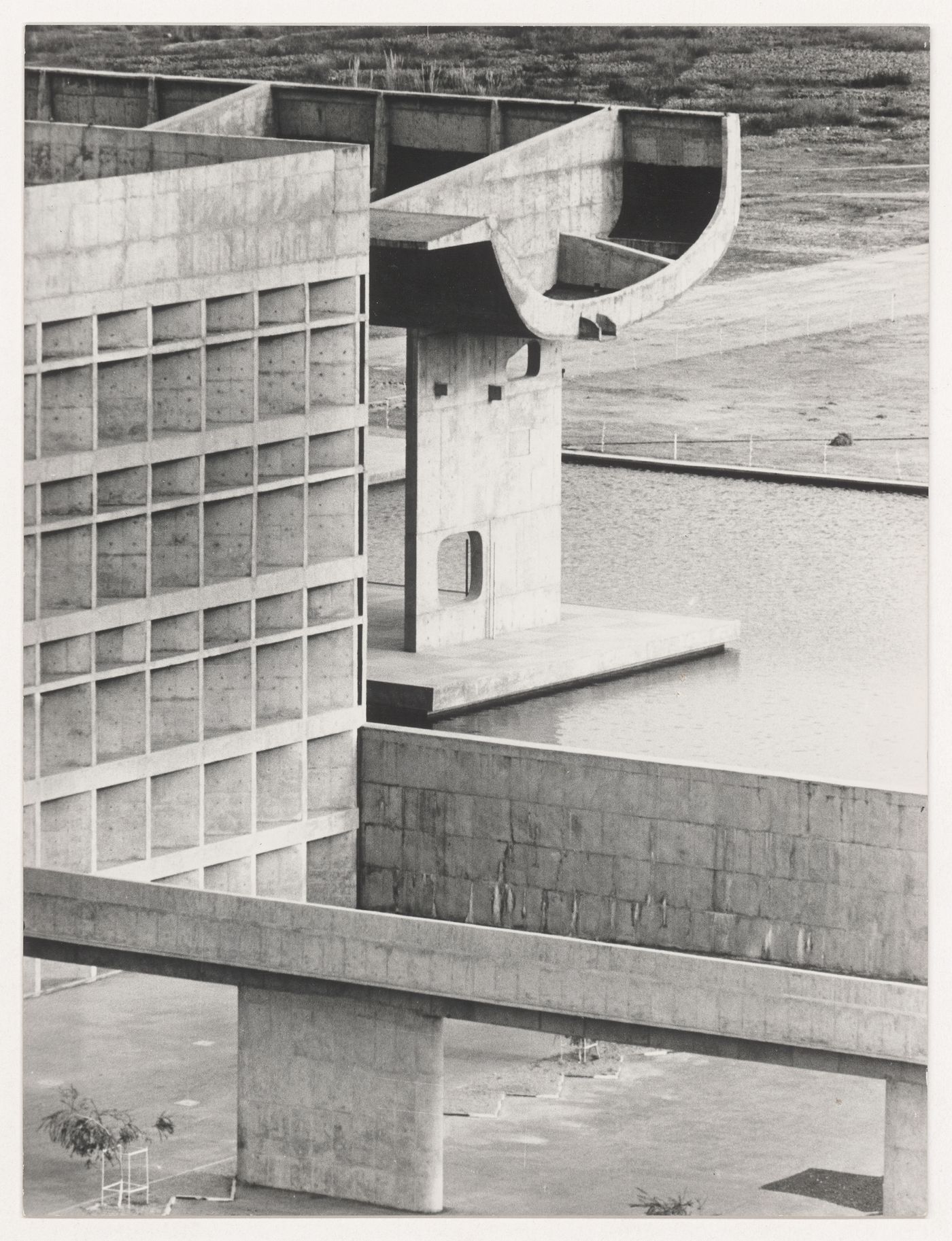 Partial view of the Assembly's portico, Capitol Complex, Chandigarh, India