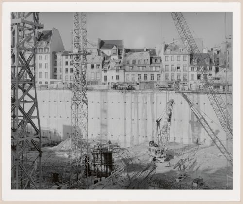 View of the construction of the Opéra Bastille, Paris, France