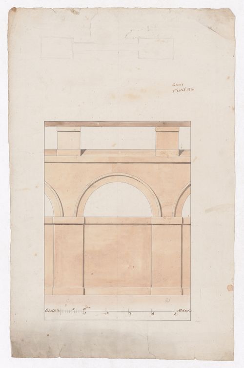 Elevation of arch for Market Building; verso: Unidentified elevation