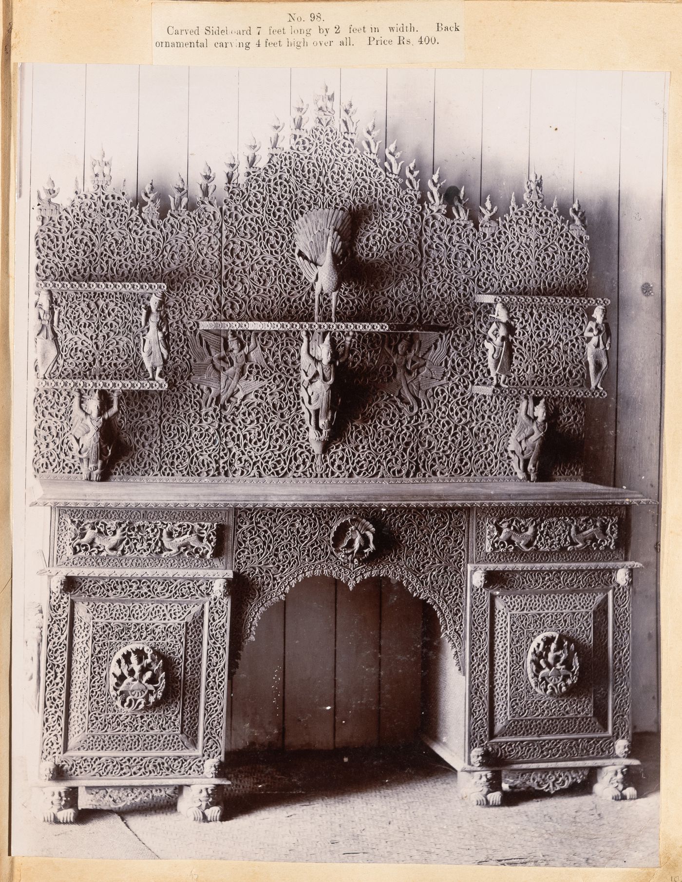 View of a sideboard, F. Beato Limited, C Road, Mandalay, Burma (now Myanmar)