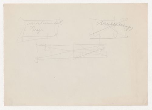 Conceptual sketch exploring the relationship between mechanical engineering and metallurgy facilities for Illinois Institute of Technology, Chicago