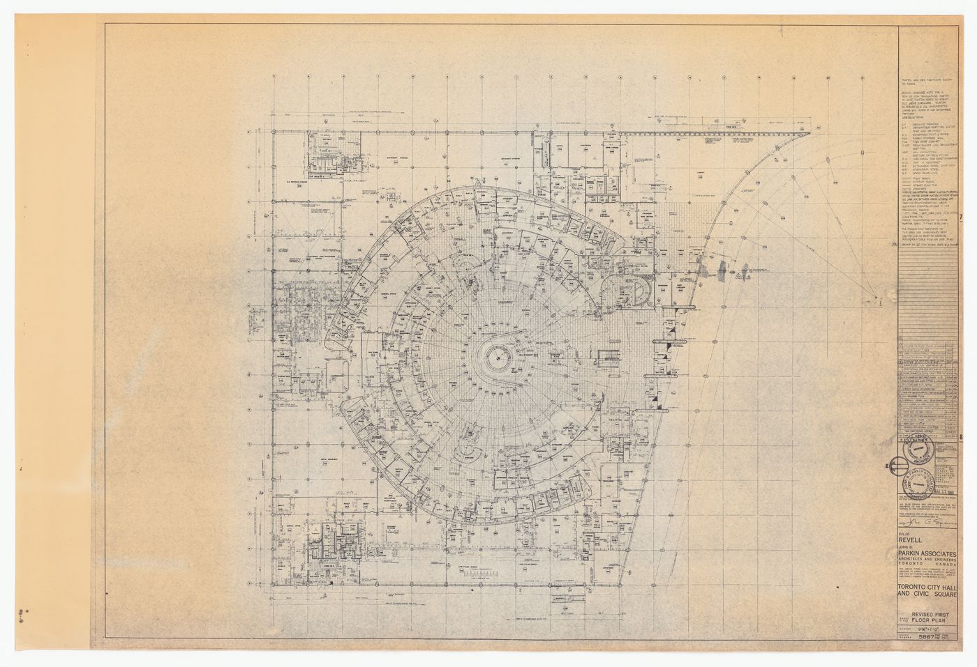 Revised first floor plan for Toronto City Hall and Civic Square, Toronto