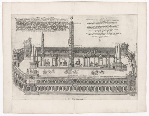 Bird's-eye perspective of Pirro Ligorio's reconstruction for the Circus Maximus, Rome