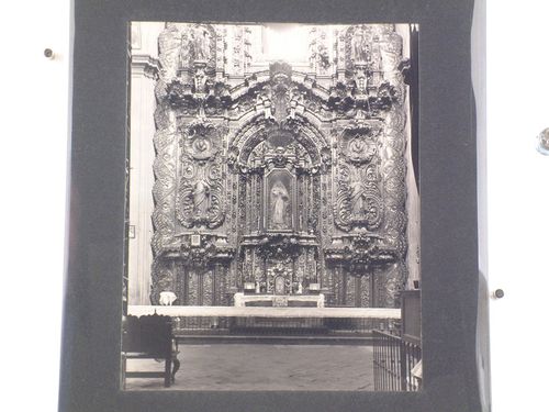 View of the altarpiece dedicated to La Purísima [Virgin of Immaculate Conception] in the Church of Santa Clara, Convento de Santa Clara, Querétaro, Mexico