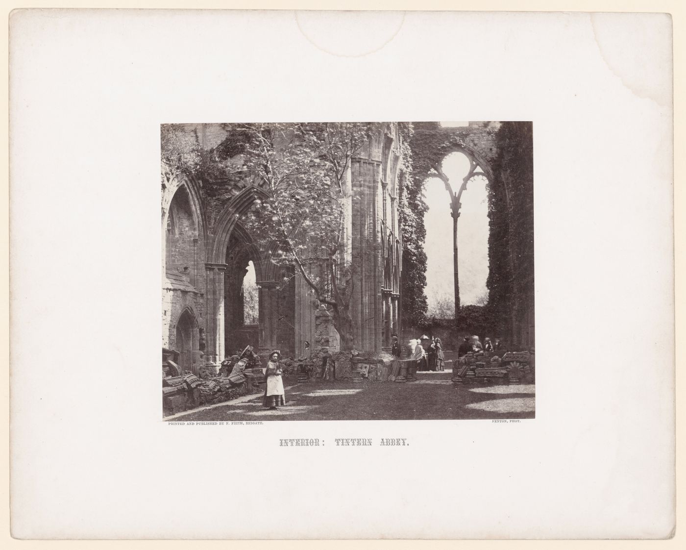 Interior of ruined nave, Tintern Abbey looking toward East window, Gwent, Wales