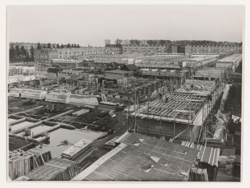 General view of Kiefhoek Housing Estate under construction, Rotterdam, Netherlands