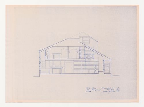 Section looking south for the Hanks-Paré Residence, Tuxedo Park, New York
