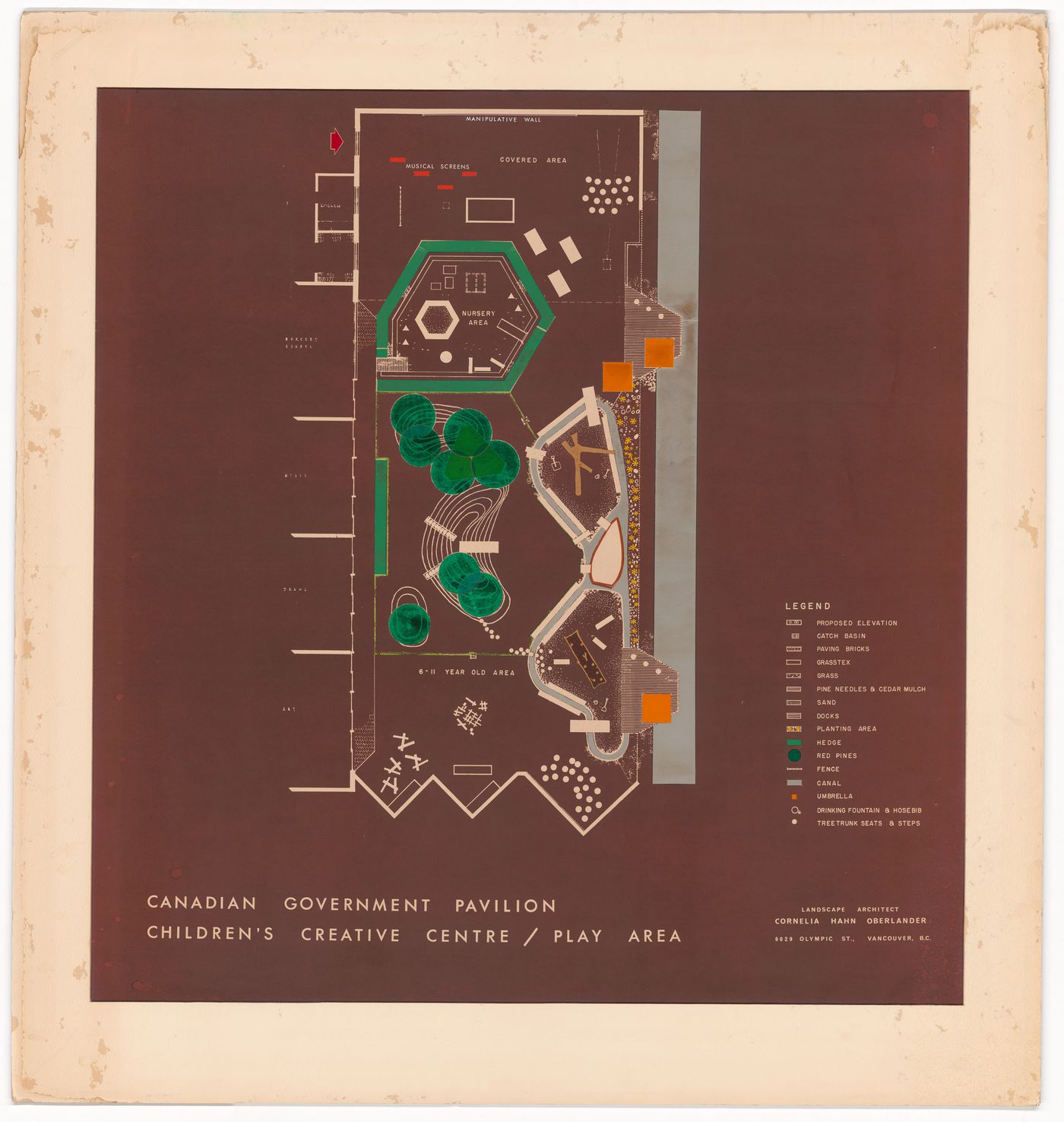 Perspective view for Children's Creative Centre Playground, Canadian Federal Pavilion, Expo '67, Montréal, Québec