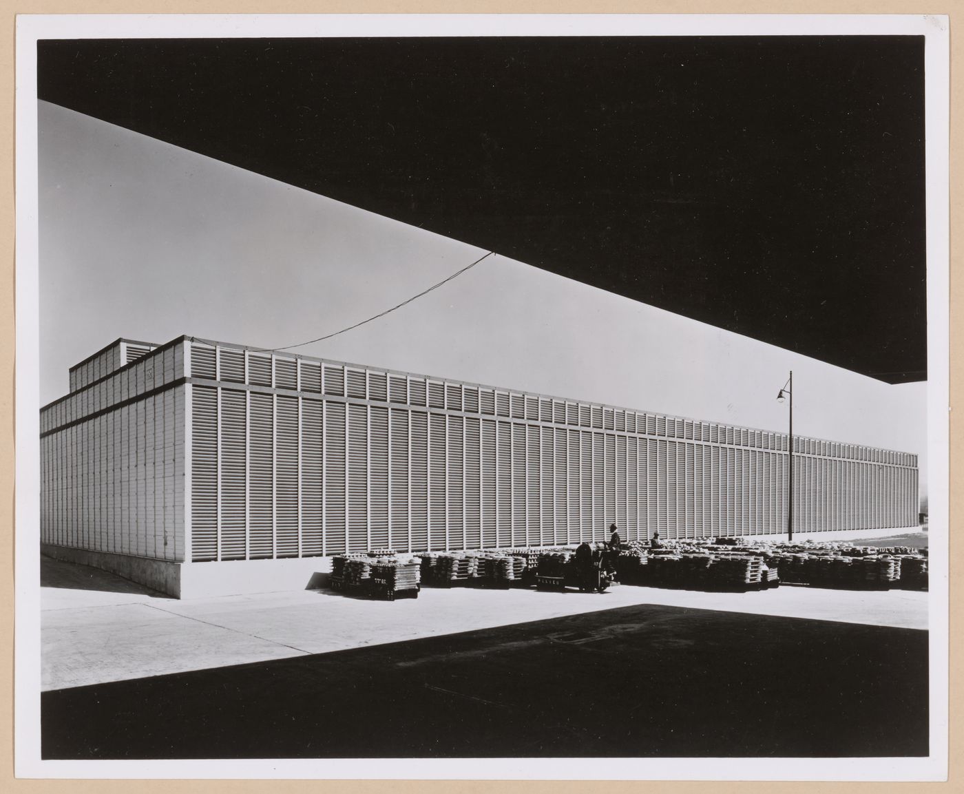 View of the lateral façade of the Colling Tower from the Boiler House, Wright Aeronautical Corporation Airplane Engine Assembly Plant, Lockland, Ohio