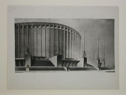 Photograph of a perspective drawing for a Red Army Theater, Moscow