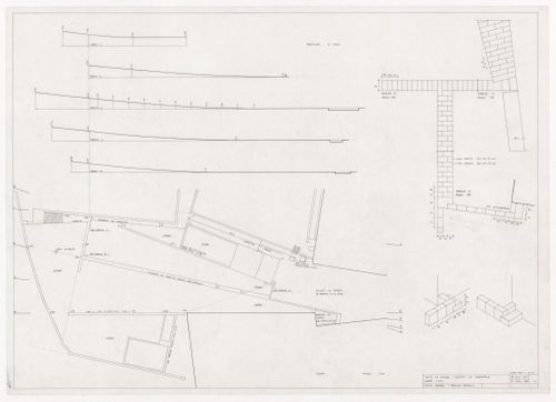 Plan, terrain profiles, and details for Parque de Santo Domingo de Bonaval, Santiago de Compostela, Spain