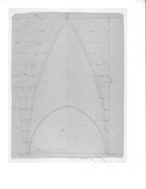Elevation for a ribbed ceiling vault for Notre-Dame de Montréal