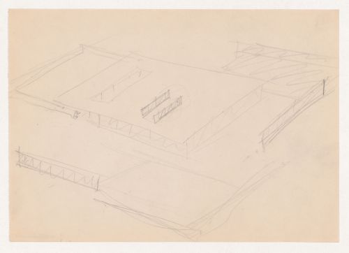 Sketch perspectives and partial sketch plan for Mountain House