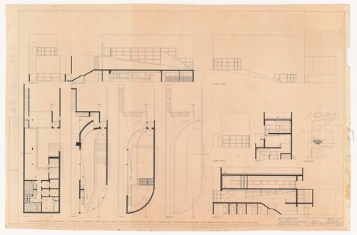 Elevations, sections, and plans for Banco Borges & Irmão II [Borges & Irmão bank II], Vila do Conde, Portugal