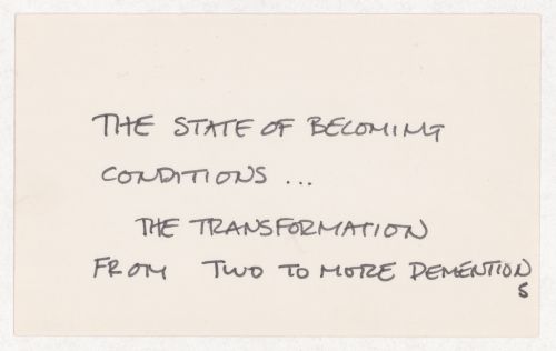 The state of becoming conditions...the transformation from two to more dementions
