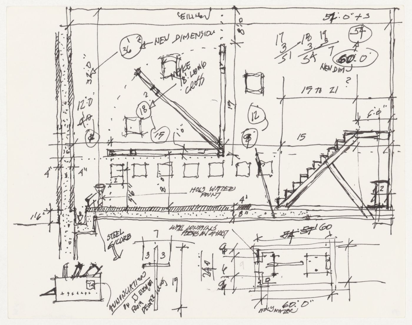 Section and Details for Christ Chapel, from Pewter Wings Golden Horn Stone Veil