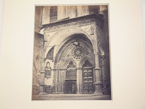 Church of San Francesco: Portico and door, Assisi, Italy