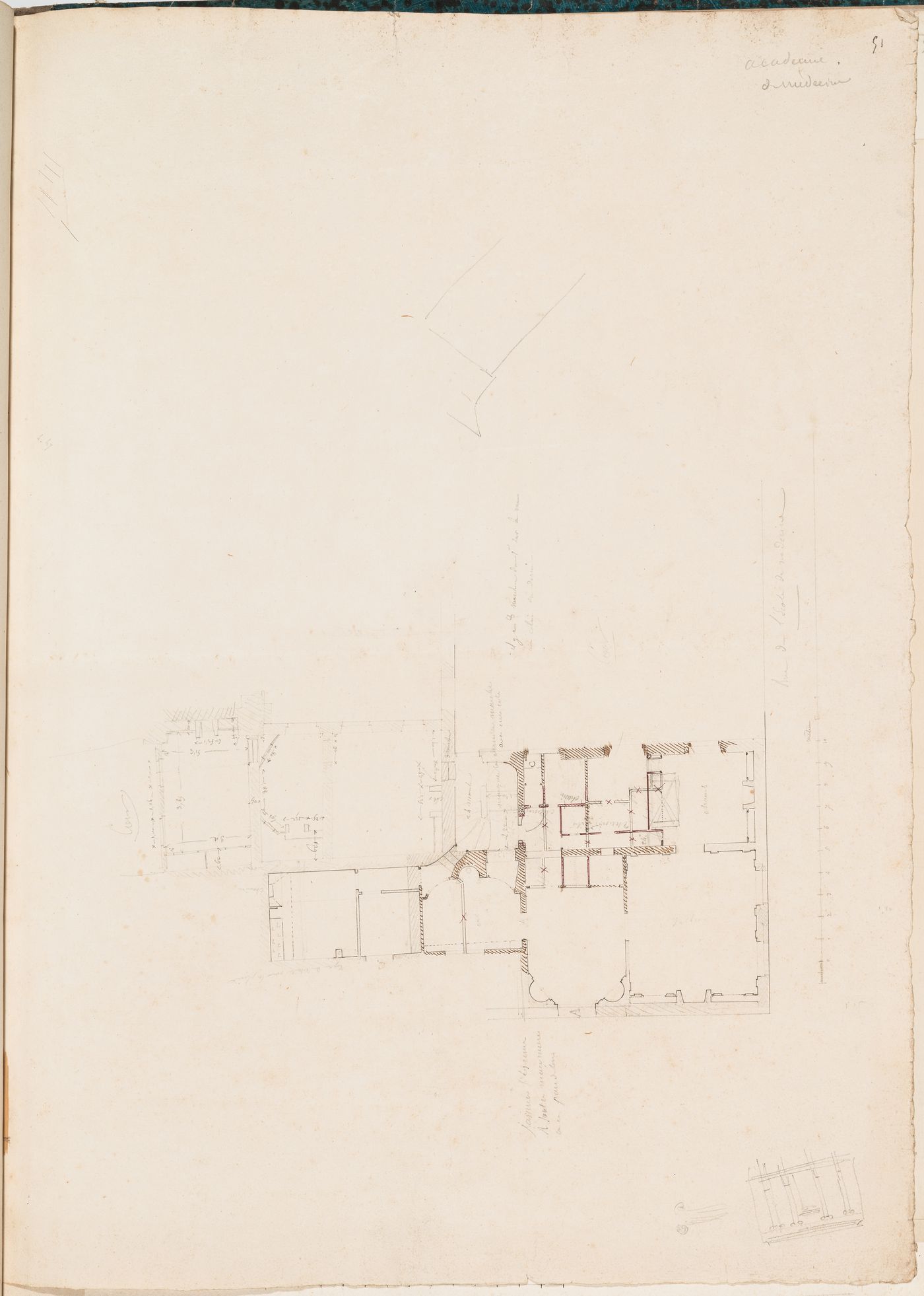 Project for the redevelopment of the École de médecine and surrounding area, Paris [?]: Partial plan for the Académie de médecine