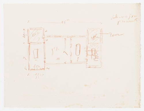Project no. 4 for a country house for comte Treilhard: Sketch plan, probably for the ground floor