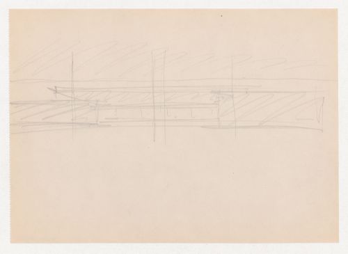 Perspective sketch for the principal elevation for Museum for a Small City