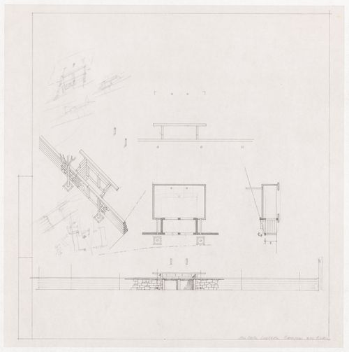 Plan, elevations, axonometric view and sketch plan and details for Casa Ana Costa, Quinta de S. Ovídio, Lousada, Portugal