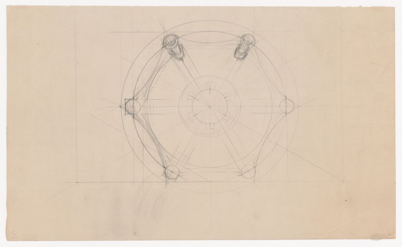 Plan for a war memorial which also commemorates the 100th anniversary of the N.V. Assurantie-Maatschappij van 1845 Insurance Company, The Hague, Netherlands; verso: Partial site plan for Johnson House, Pinehurst, North Carolina