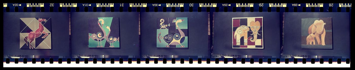 Photographic negatives of Aditya Prakash's artwork