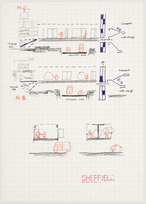Halmag (or, "Sheffield"): long and short sections for "magnets" linking the transport inter-change with Tudor Square