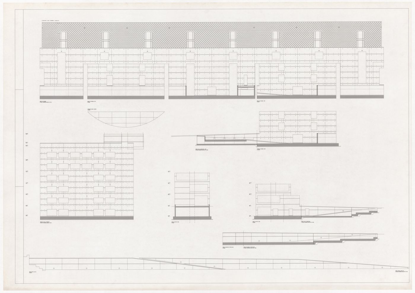 Elevations and plan for Centro Meteorológico da Villa Olimpica, Barcelona, Spain