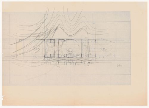Plan and section for Galaxy Toyama Gymnasium, Imizu, Japan