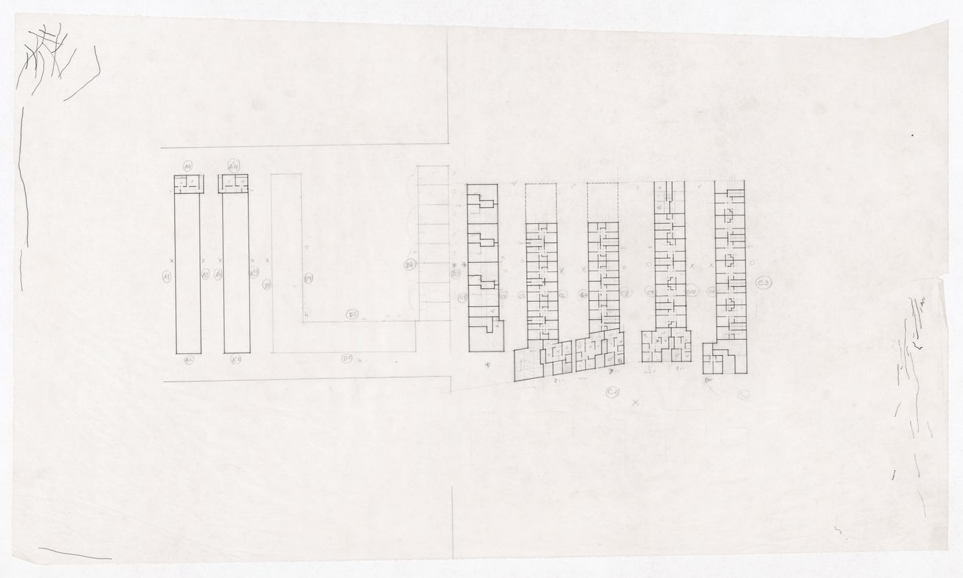 Plans for Recuperação da Área do Campo di Marte, Giudecca, Italy