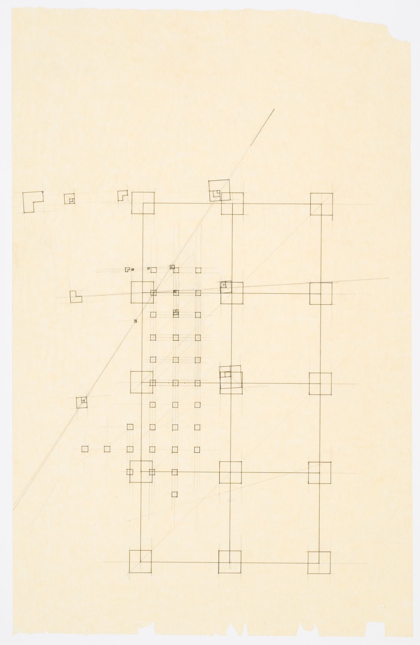 Sketch diagram of two Cannaregio-West grids, one five times larger than the other