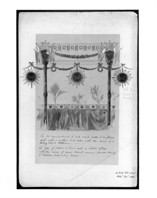 Temporary decorations for a visit by Prime Minister Gladstone to Edinburgh University