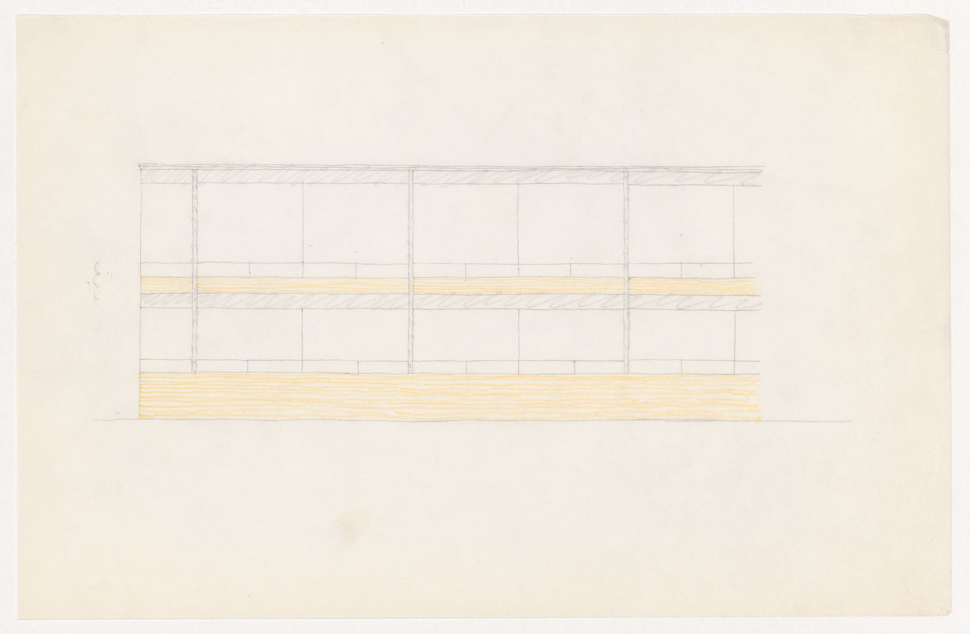 Partial sketch elevation for the Metallurgy Building, Illinois Institute of Technology, Chicago