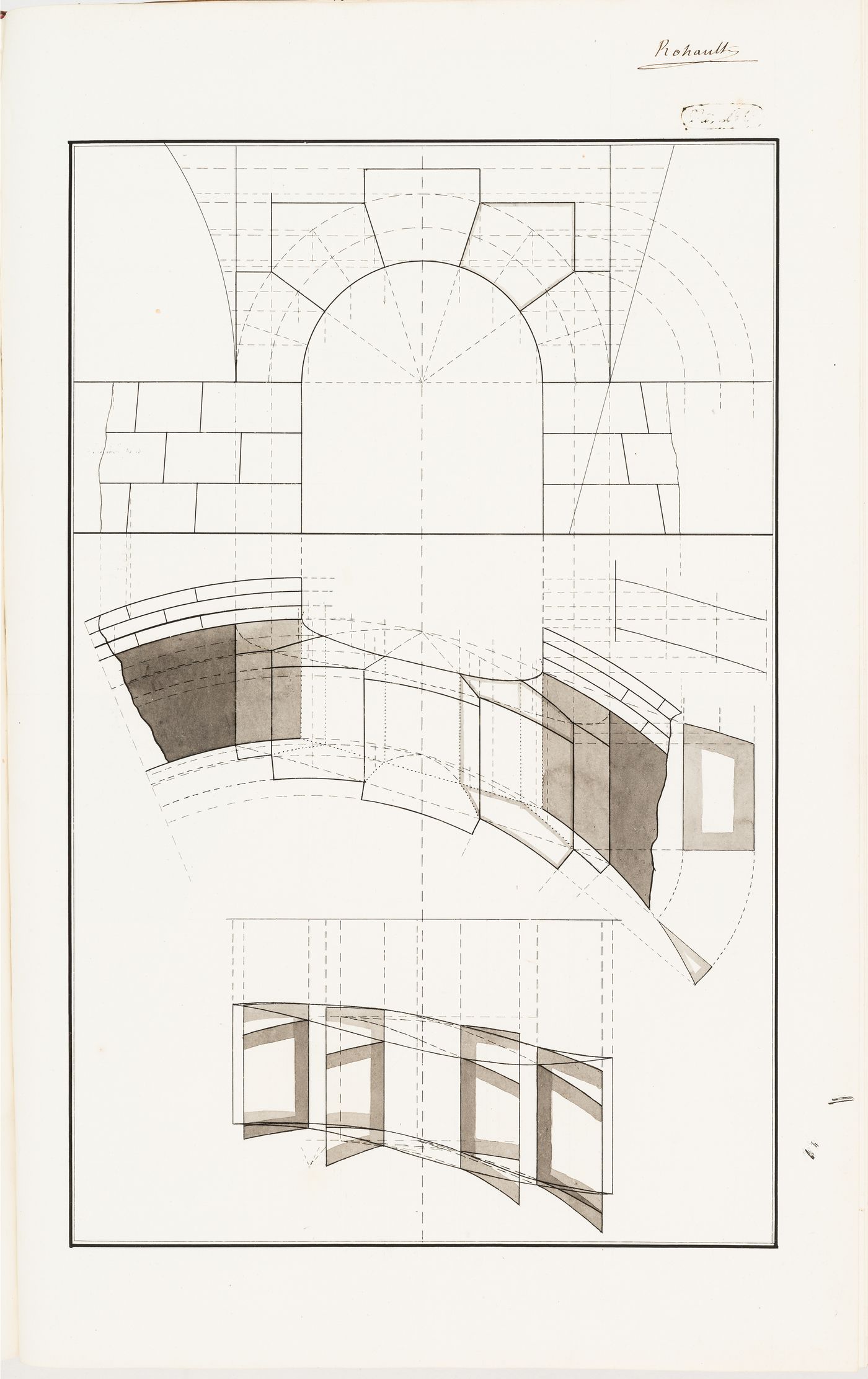 Geometry exercise for constructing an arch