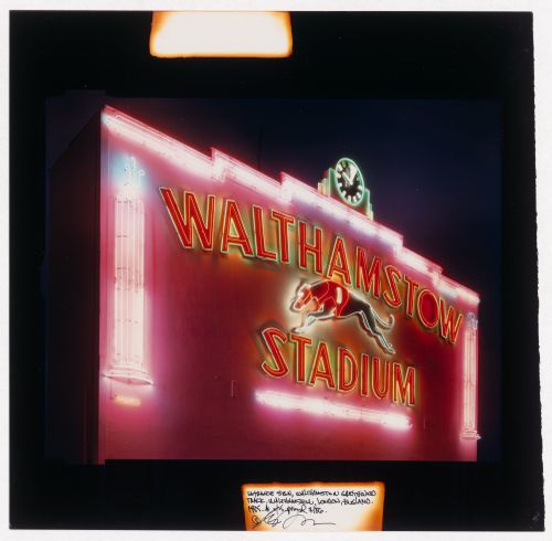 Entrance sign, Walthamstow Greyhound Track, Walthamstow, London, England