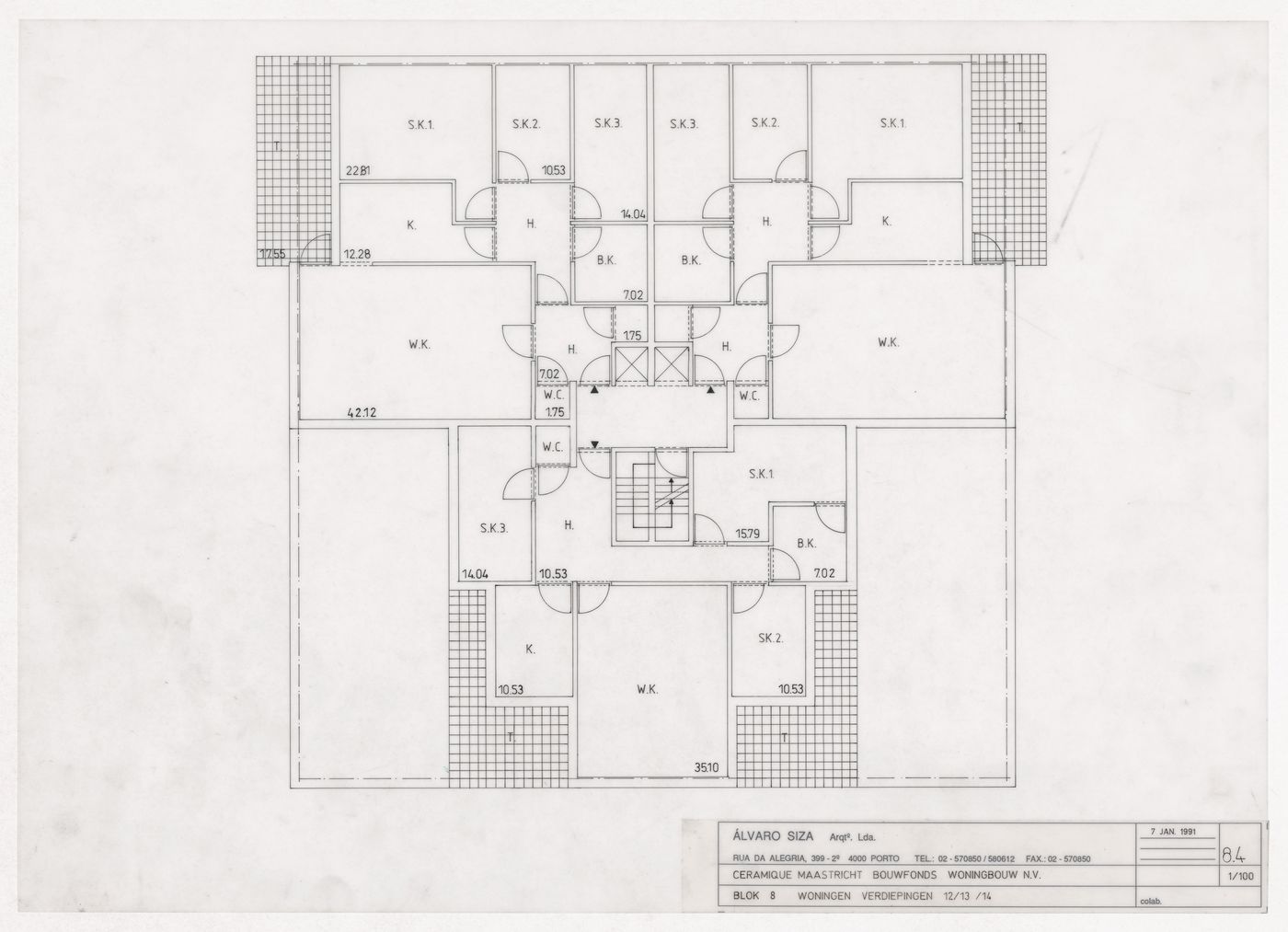 Floor plan for Ceramique Terrein Blocos de habitação e escritórios, Maastrich, the Netherlands