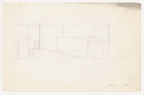 Interior elevation showing stairs for the Metallurgy Building, Illinois Institute of Technology, Chicago