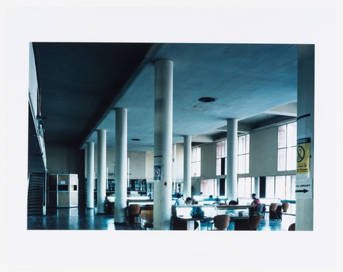 The reading room of the University Library, Punjab University campus, Sector 14, Chandigarh, India